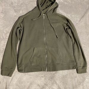 Tilly's Green Zip Up Hoodie with Drawstrings